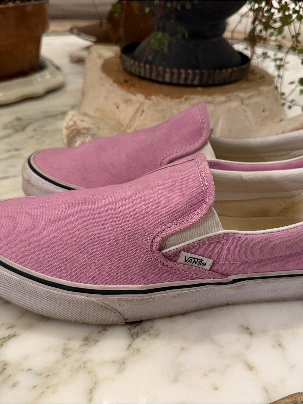 Vans Slip-On Canvas Sneakers in Light Pink size 9 Women’s